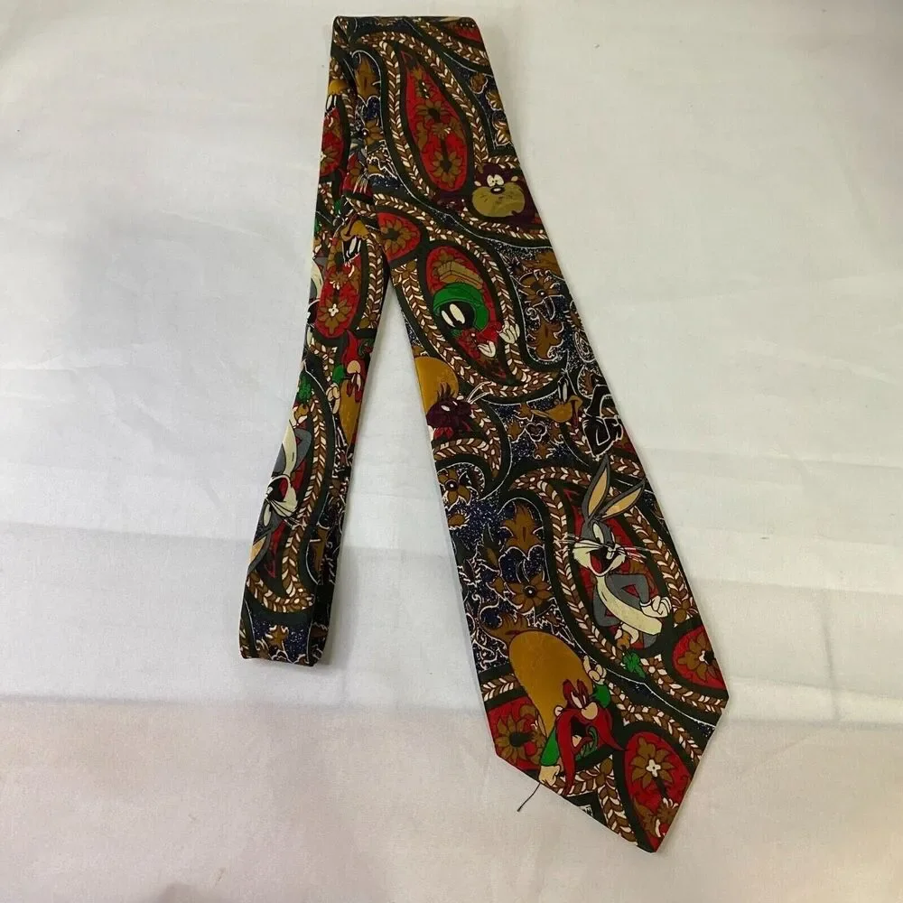 #6637 Looney Tunes Mania Paisley Necktie, Tie